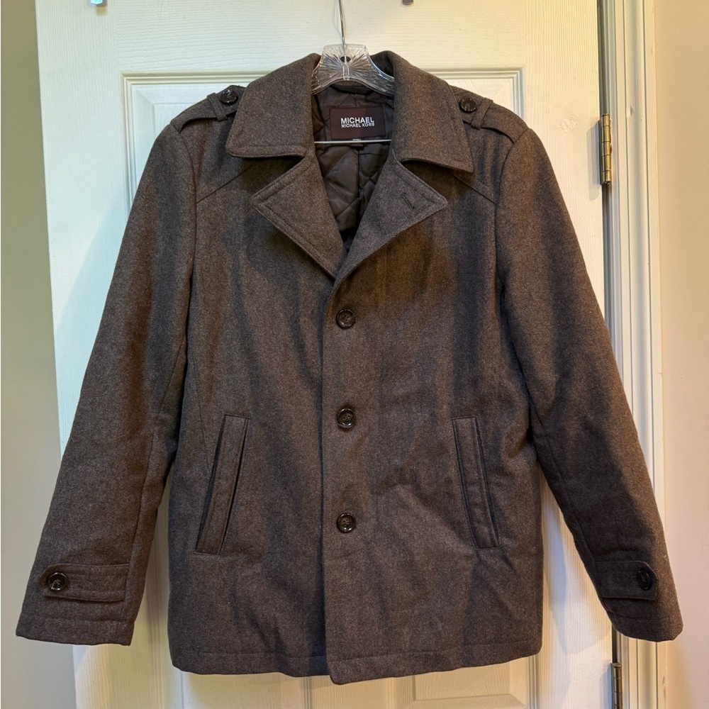 Michael Kors Brown Wool Outwear Jacket